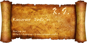 Kaszner Iván névjegykártya